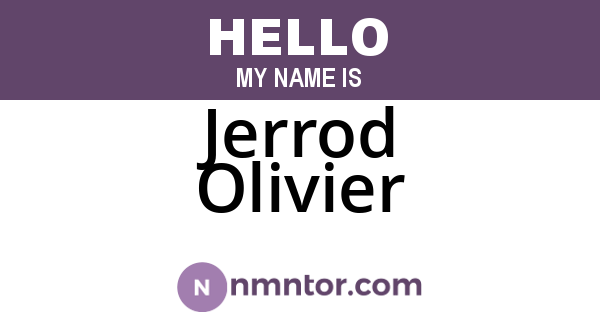 Jerrod Olivier