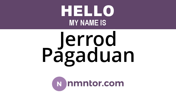 Jerrod Pagaduan