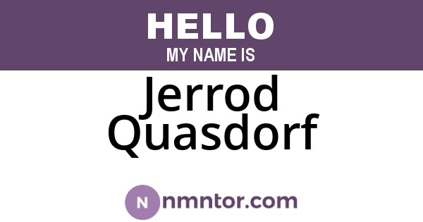 Jerrod Quasdorf