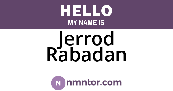 Jerrod Rabadan
