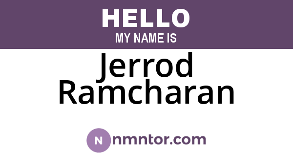 Jerrod Ramcharan