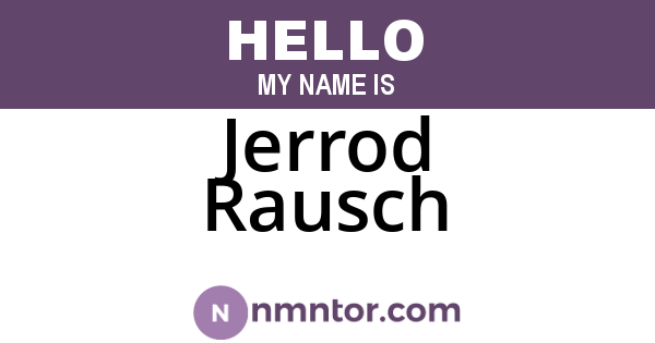 Jerrod Rausch