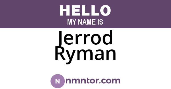 Jerrod Ryman