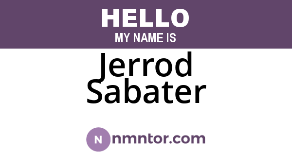 Jerrod Sabater
