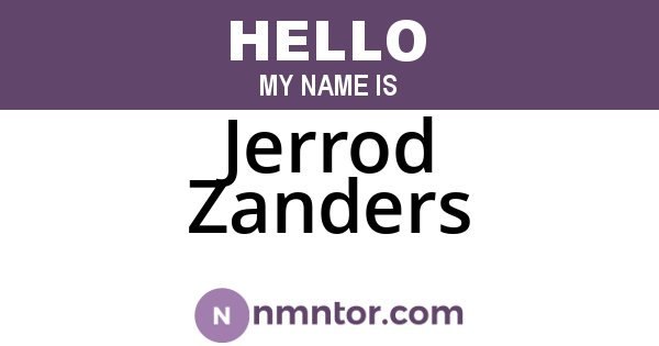 Jerrod Zanders
