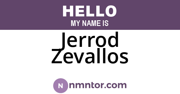Jerrod Zevallos
