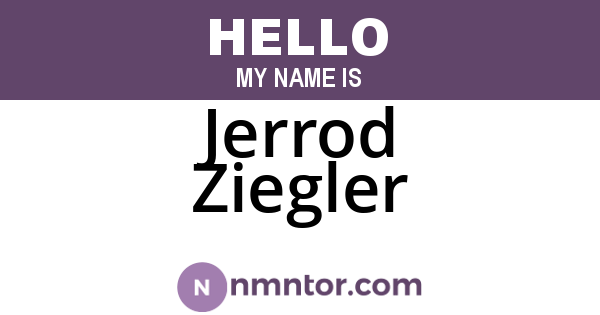 Jerrod Ziegler