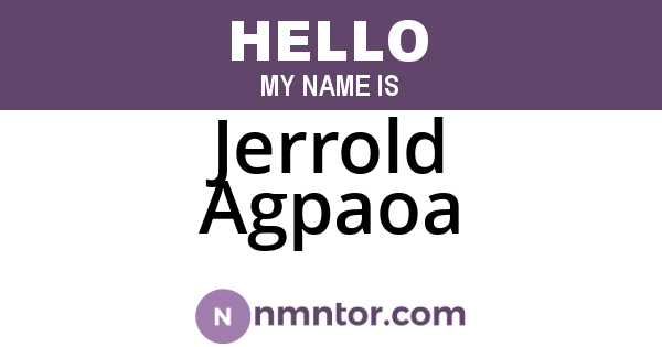 Jerrold Agpaoa