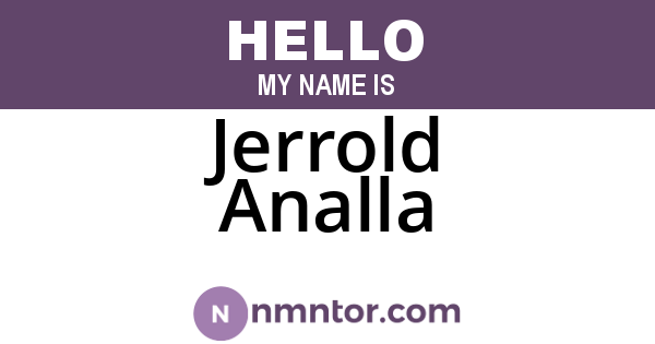 Jerrold Analla