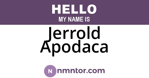 Jerrold Apodaca