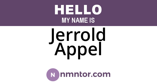 Jerrold Appel