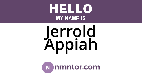 Jerrold Appiah