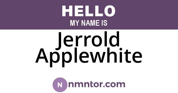 Jerrold Applewhite