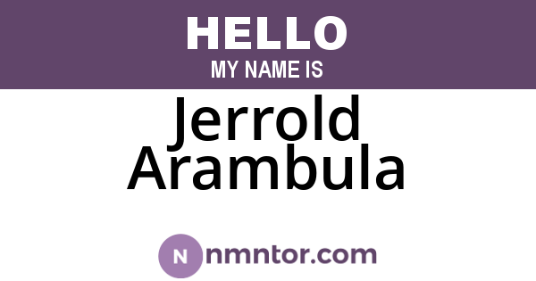 Jerrold Arambula