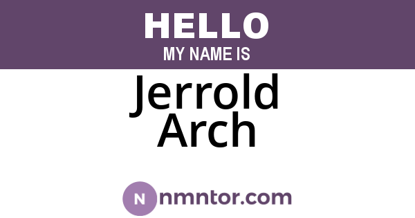 Jerrold Arch