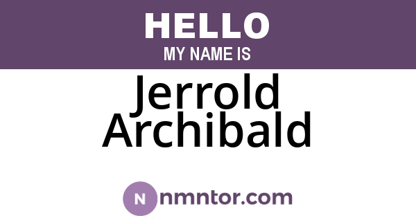 Jerrold Archibald