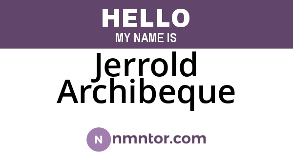 Jerrold Archibeque