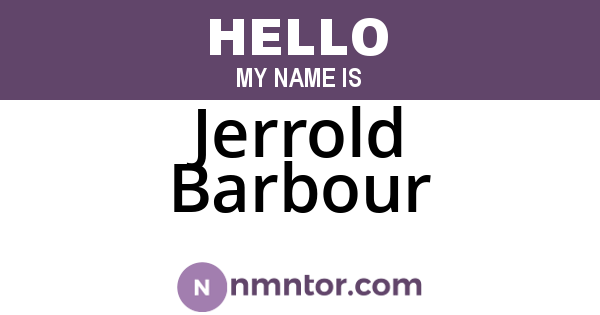 Jerrold Barbour