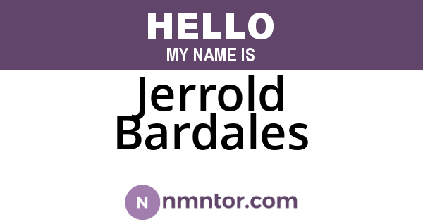 Jerrold Bardales