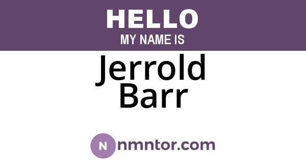 Jerrold Barr