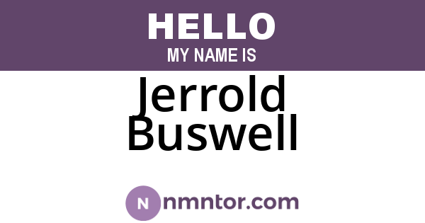 Jerrold Buswell