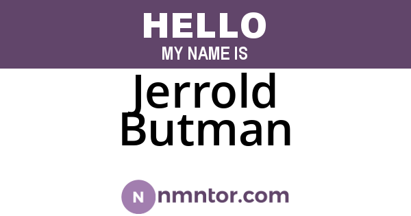 Jerrold Butman