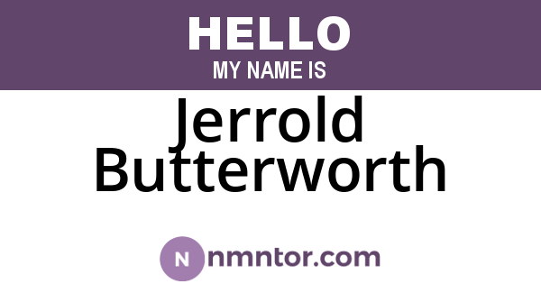 Jerrold Butterworth