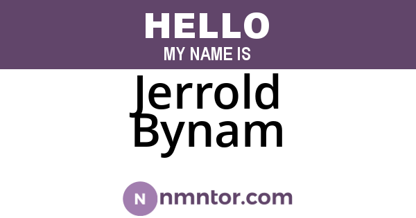 Jerrold Bynam