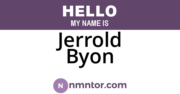Jerrold Byon