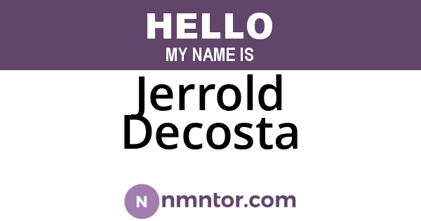Jerrold Decosta