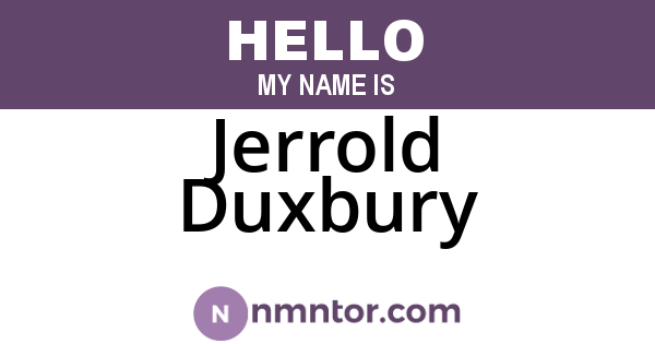 Jerrold Duxbury