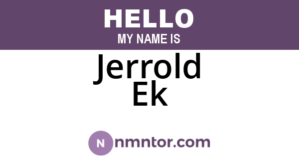 Jerrold Ek