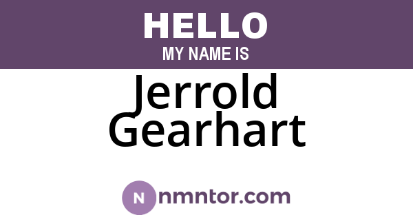 Jerrold Gearhart