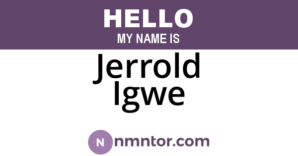 Jerrold Igwe