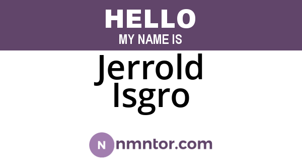 Jerrold Isgro