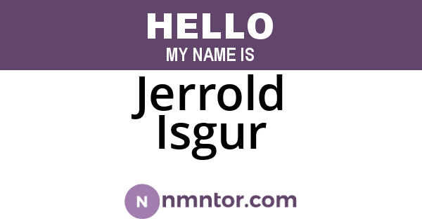 Jerrold Isgur