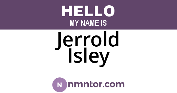 Jerrold Isley