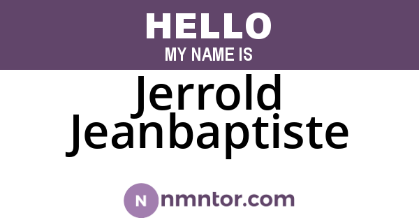 Jerrold Jeanbaptiste