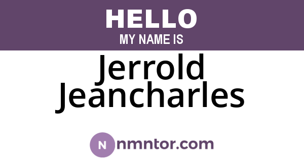 Jerrold Jeancharles
