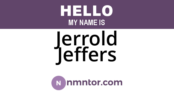 Jerrold Jeffers