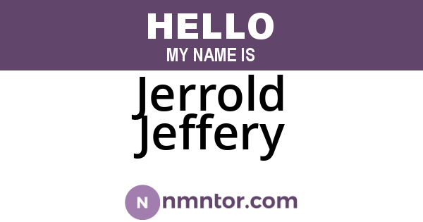 Jerrold Jeffery