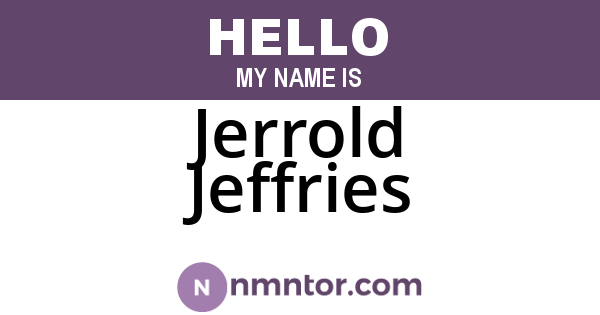 Jerrold Jeffries
