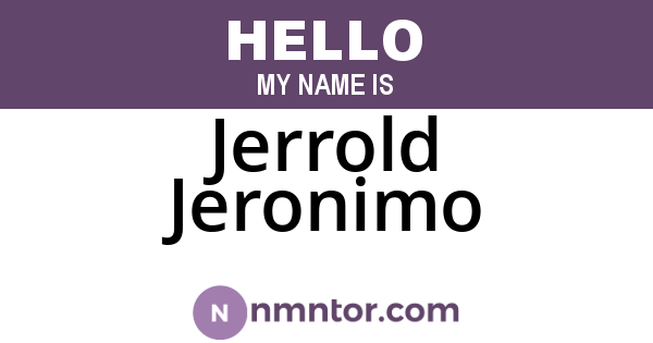 Jerrold Jeronimo