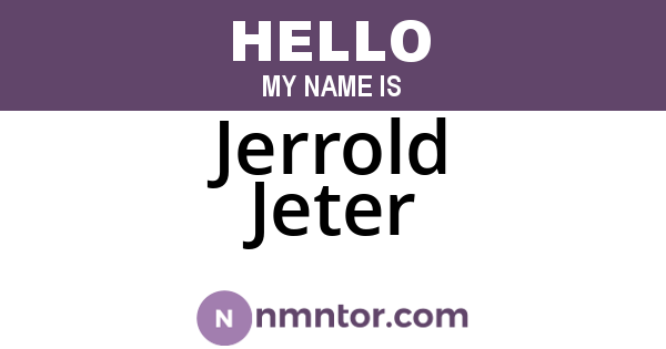 Jerrold Jeter