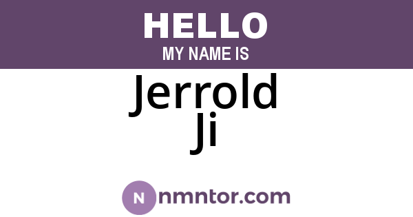 Jerrold Ji