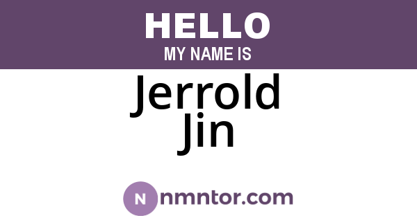 Jerrold Jin