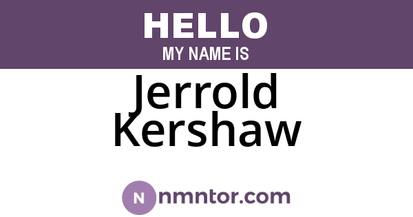 Jerrold Kershaw
