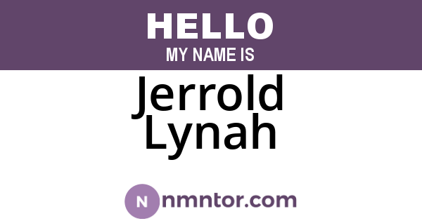Jerrold Lynah