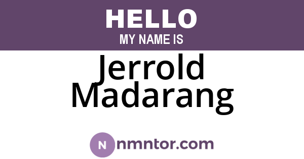 Jerrold Madarang