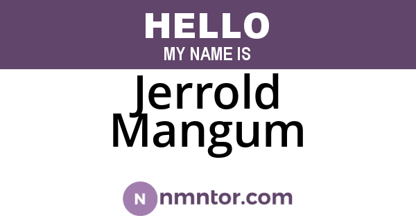 Jerrold Mangum